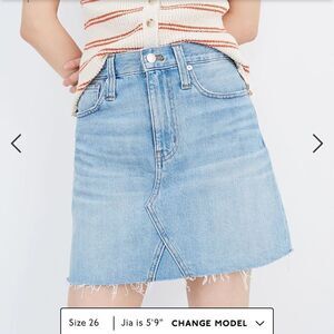 Madewell Rigid Denim A-Line Mini Skirt in Lovell Wash